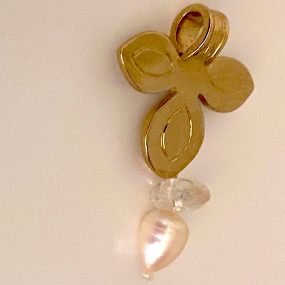 Fleur de Lis Genuine Opal Drop Pendant Hand Crafted by Charles Pickerny 1997 - Picture 4 of 9